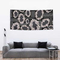 Hawaiian Leis Tapestry Kakau Tattoos and Palaka Pastel Grayscale