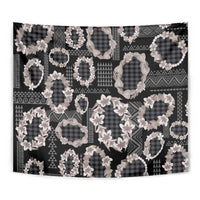 Hawaiian Leis Tapestry Kakau Tattoos and Palaka Pastel Grayscale