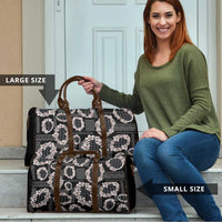 Hawaiian Leis Travel Bag Kakau Tattoos and Palaka Pastel Grayscale