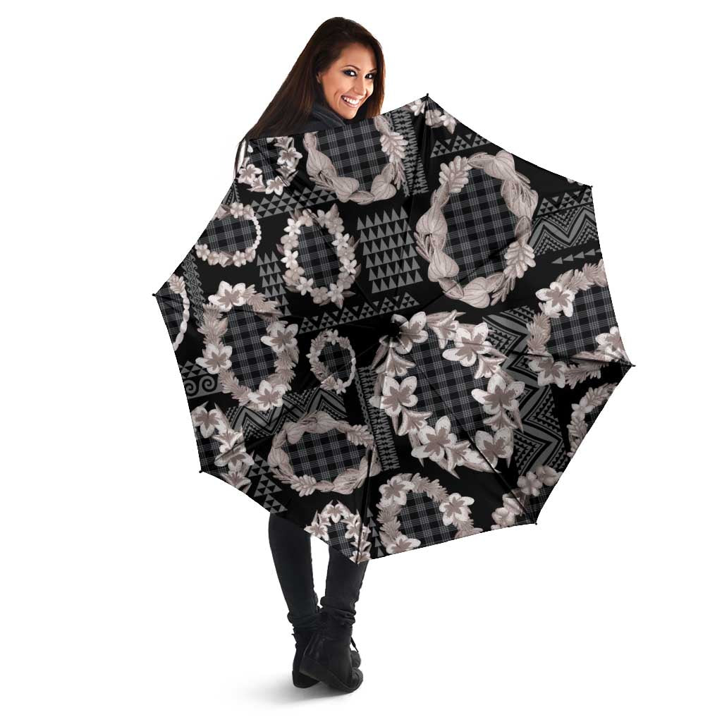 Hawaiian Leis Umbrella Kakau Tattoos and Palaka Pastel Grayscale