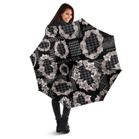 Hawaiian Leis Umbrella Kakau Tattoos and Palaka Pastel Grayscale