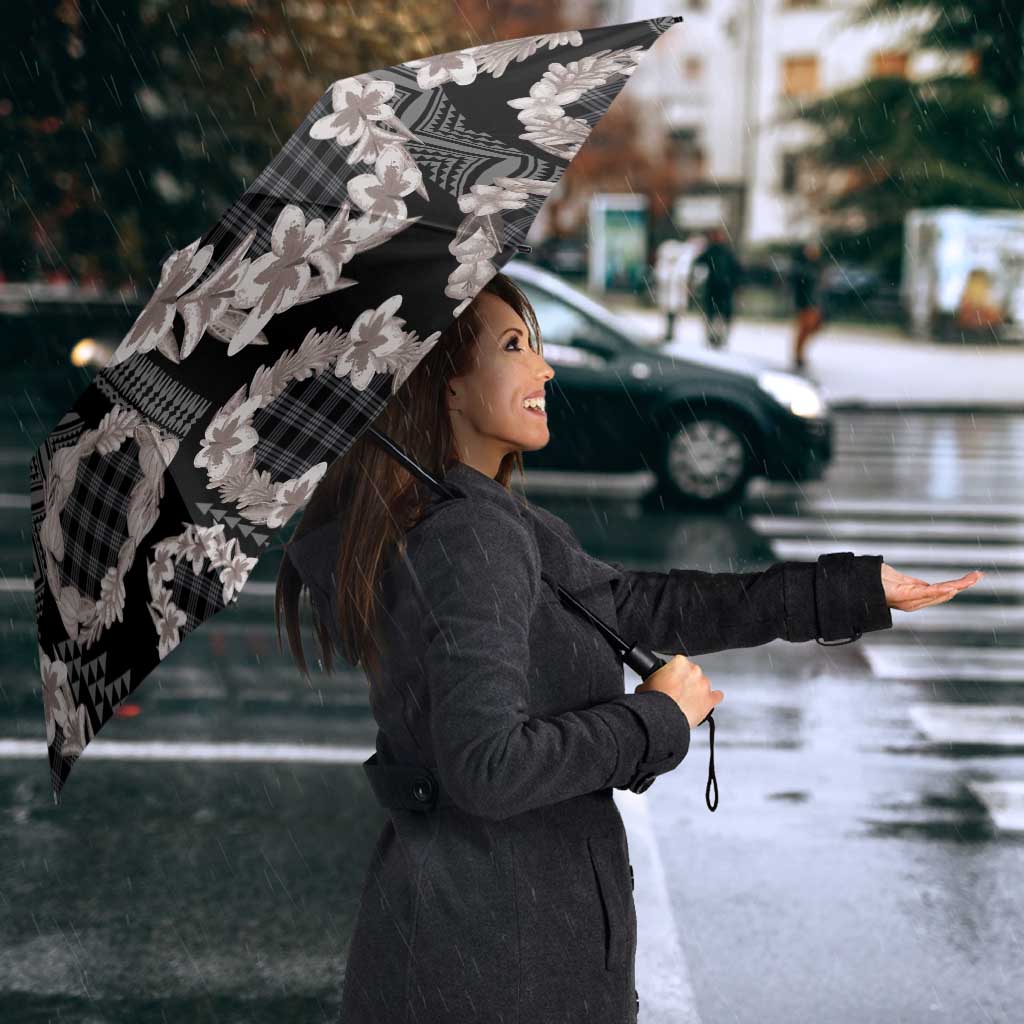 Hawaiian Leis Umbrella Kakau Tattoos and Palaka Pastel Grayscale