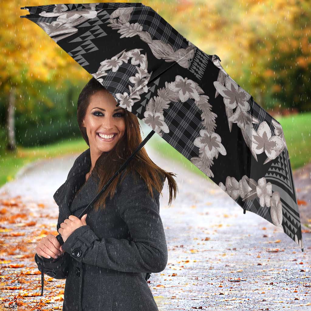 Hawaiian Leis Umbrella Kakau Tattoos and Palaka Pastel Grayscale