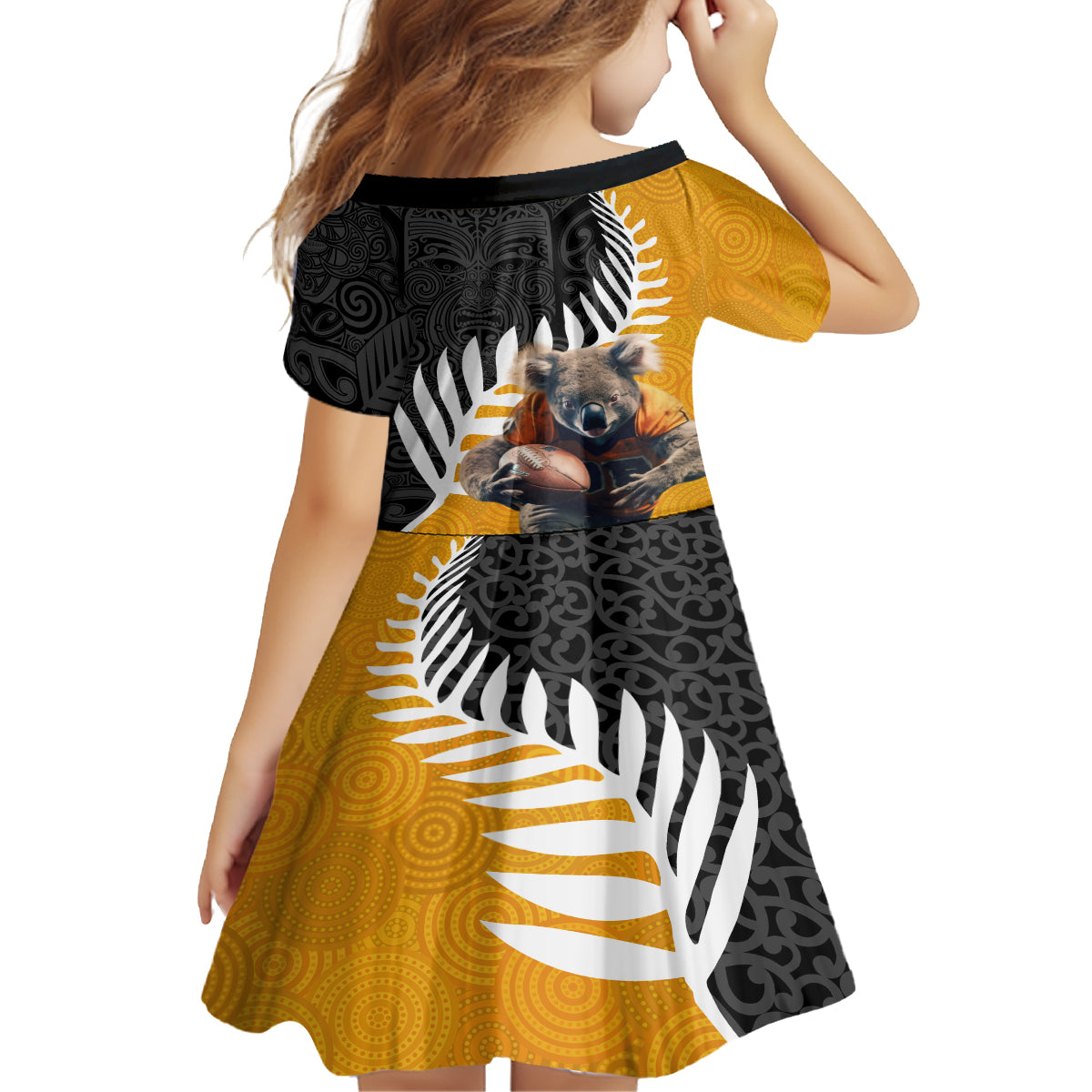 New Zealand and Australia Rugby Family Matching Tank Maxi Dress and Hawaiian Shirt Koala and Maori Warrior Together