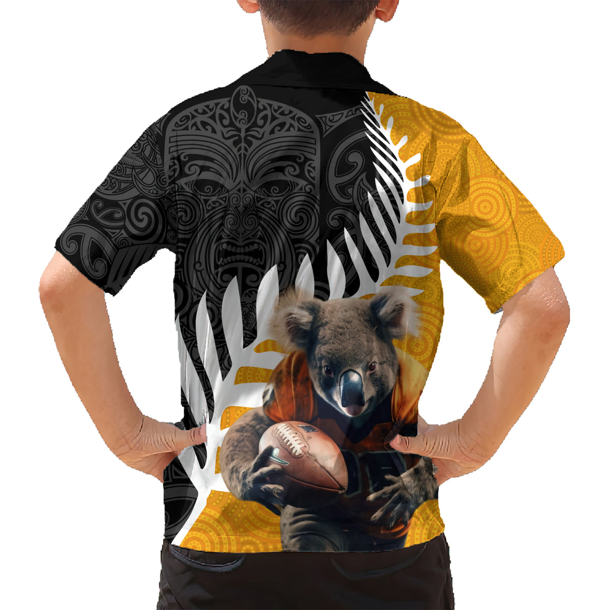 New Zealand and Australia Rugby Hawaiian Shirt Koala and Maori Warrior Together