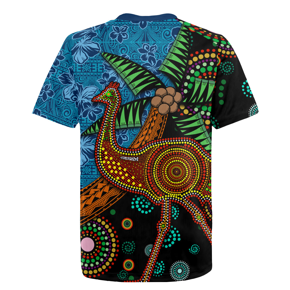Fiji and Australia Rugby Jersey Palm Tree and Abogirinal Emu
