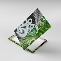 New Zealand Koru Natural Canvas Wall Art Manaia and Silver Fern Maori Pattern