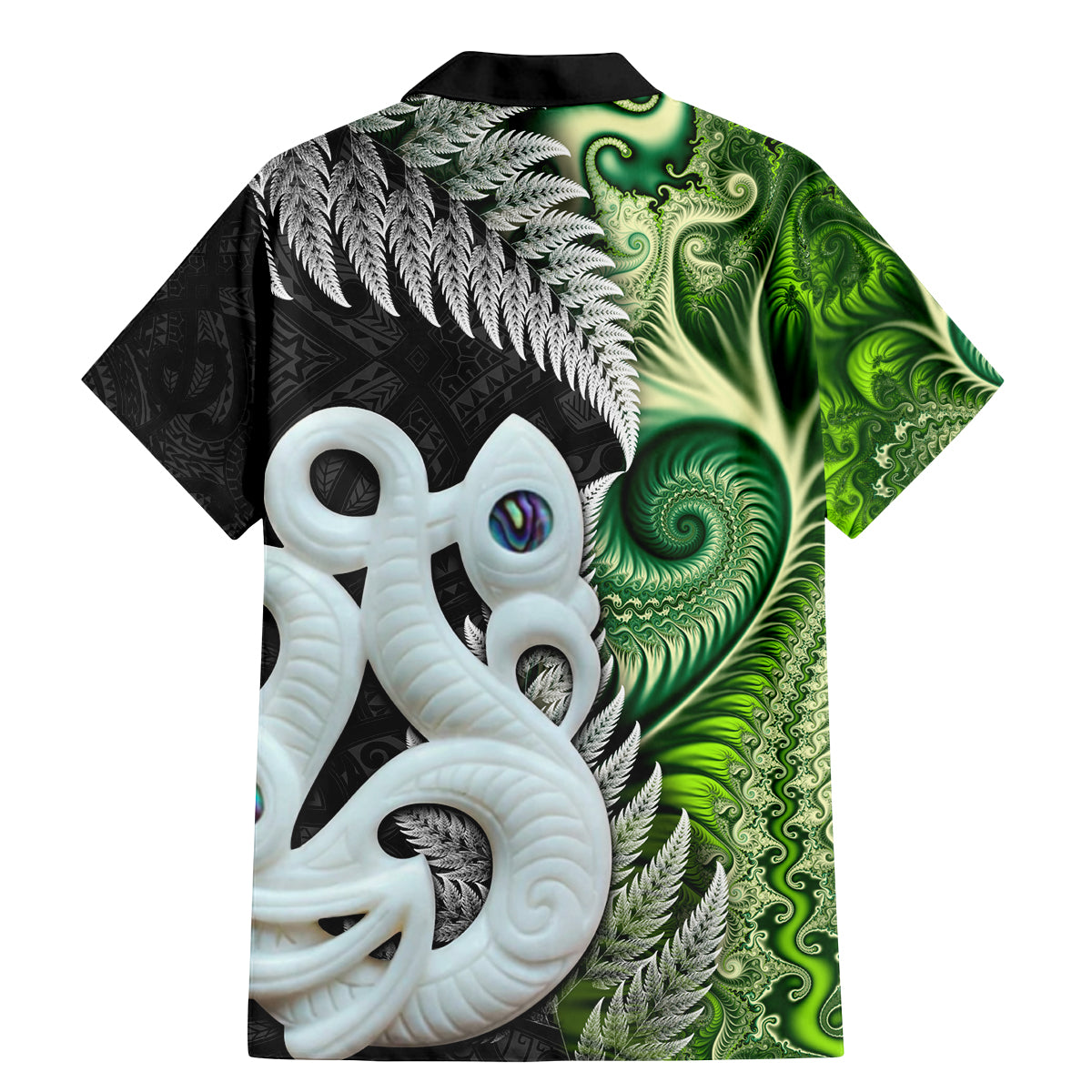 New Zealand Koru Natural Family Matching Mermaid Dress and Hawaiian Shirt Manaia and Silver Fern Maori Pattern