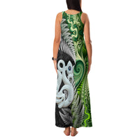 New Zealand Koru Natural Family Matching Tank Maxi Dress and Hawaiian Shirt Manaia and Silver Fern Maori Pattern