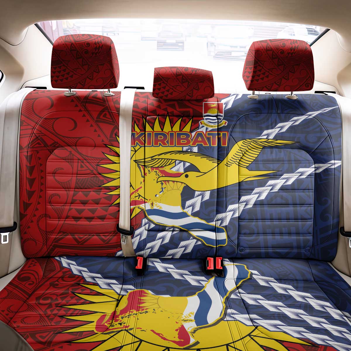 Kiribati Independence Day Back Car Seat Cover Polynesian and Melanesian Art Tattoo