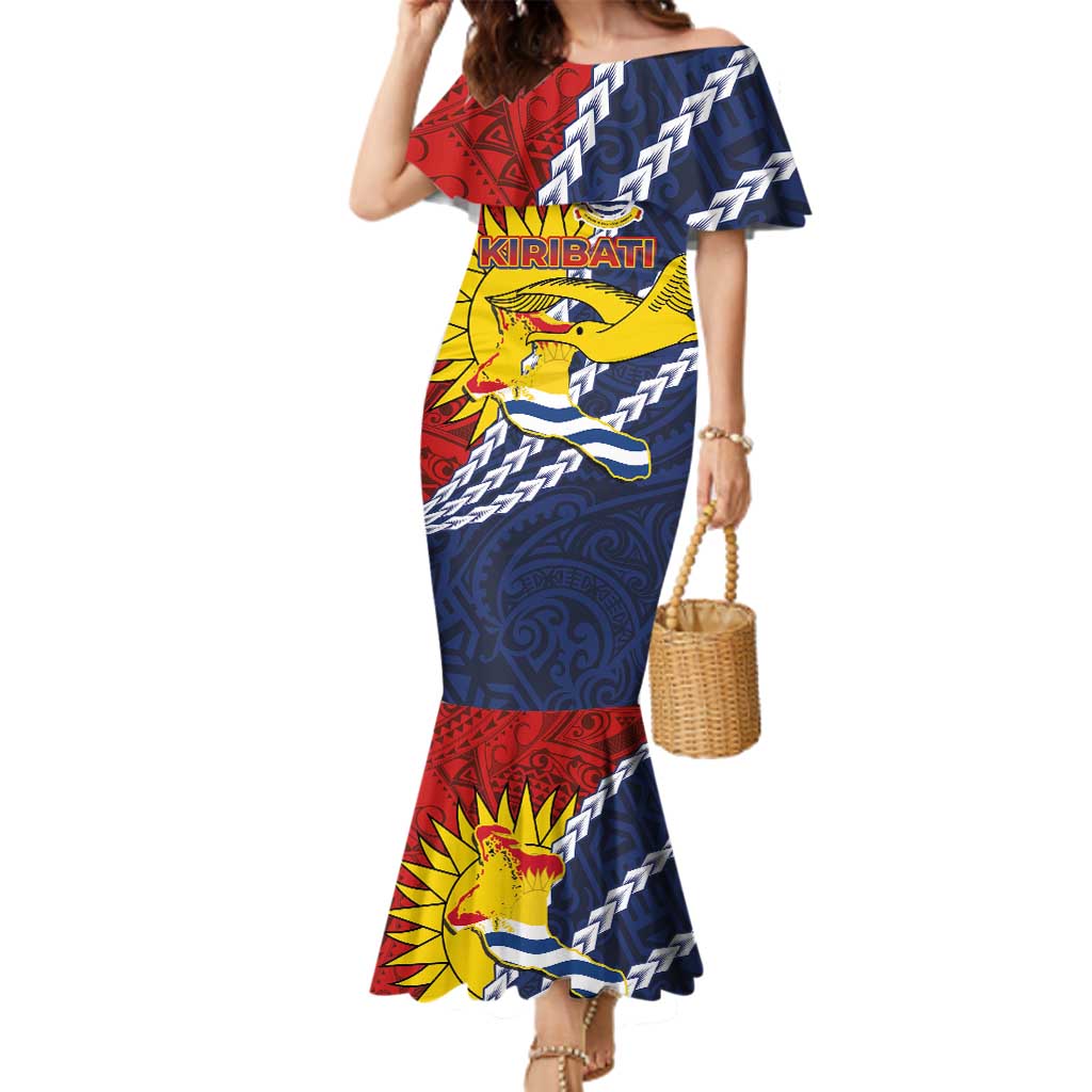 Kiribati Independence Day Family Matching Mermaid Dress and Hawaiian Shirt Polynesian and Melanesian Art Tattoo