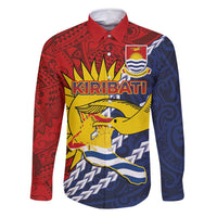 Kiribati Independence Day Family Matching Off Shoulder Maxi Dress and Hawaiian Shirt Polynesian and Melanesian Art Tattoo