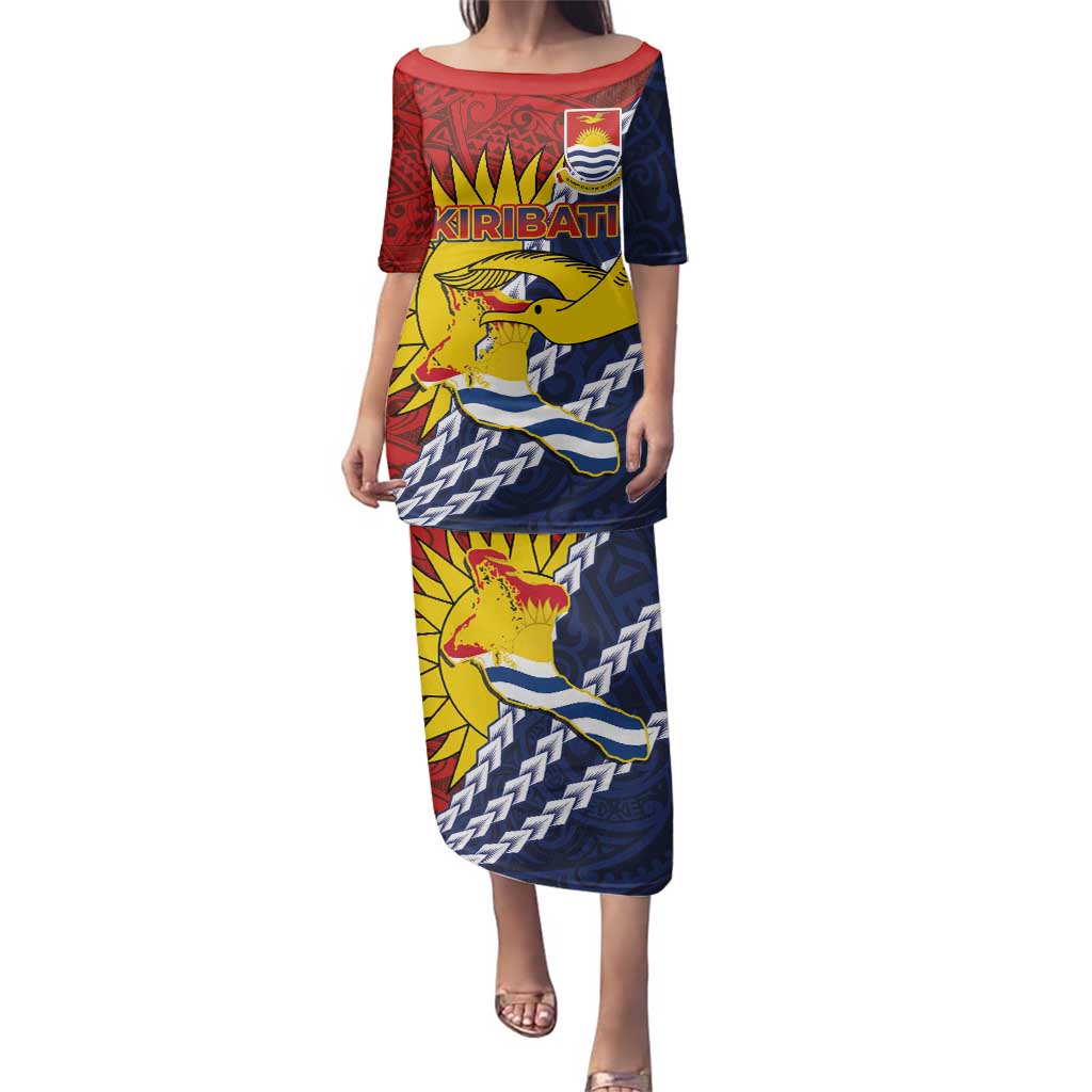 Kiribati Independence Day Family Matching Puletasi and Hawaiian Shirt Polynesian and Melanesian Art Tattoo