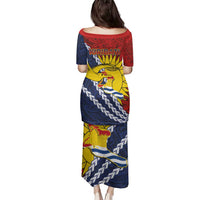 Kiribati Independence Day Family Matching Puletasi and Hawaiian Shirt Polynesian and Melanesian Art Tattoo