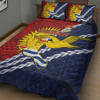 Kiribati Independence Day Quilt Bed Set Polynesian and Melanesian Art Tattoo