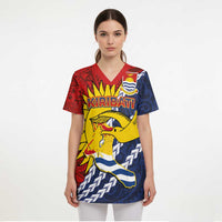 Kiribati Independence Day Scrub Top Polynesian and Melanesian Art Tattoo - Polynesian Pride