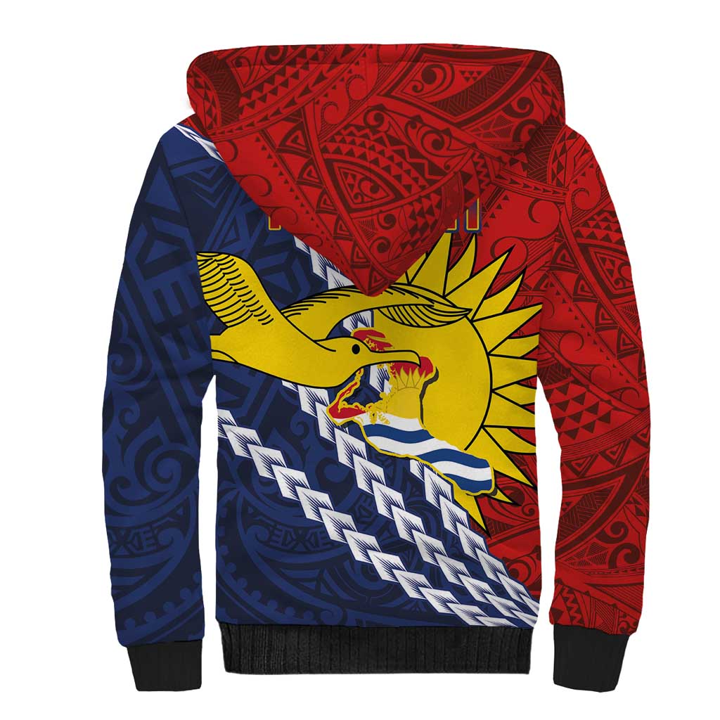 Kiribati Independence Day Sherpa Hoodie Polynesian and Melanesian Art Tattoo