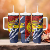 Kiribati Independence Day Tumbler With Handle Polynesian and Melanesian Art Tattoo