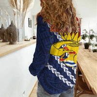 Kiribati Independence Day Women Casual Shirt Polynesian and Melanesian Art Tattoo