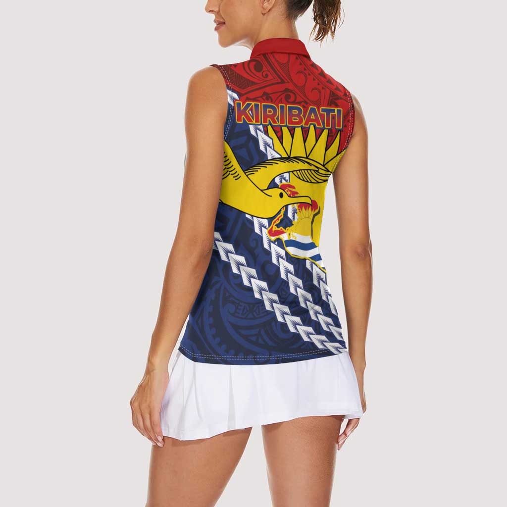 Kiribati Independence Day Women Sleeveless Polo Shirt Polynesian and Melanesian Art Tattoo