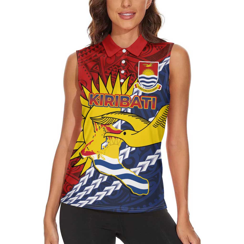 Kiribati Independence Day Women Sleeveless Polo Shirt Polynesian and Melanesian Art Tattoo