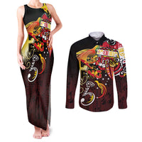 Papua New Guinea 2025 Couples Matching Tank Maxi Dress and Long Sleeve Button Shirt 50th Independence Day Anniversary