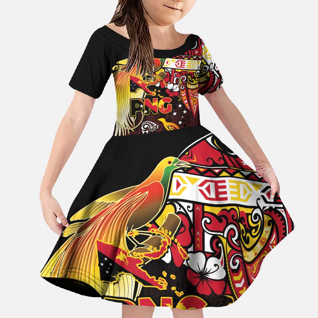 Papua New Guinea 2025 Family Matching Long Sleeve Bodycon Dress and Hawaiian Shirt 50th Independence Day Anniversary