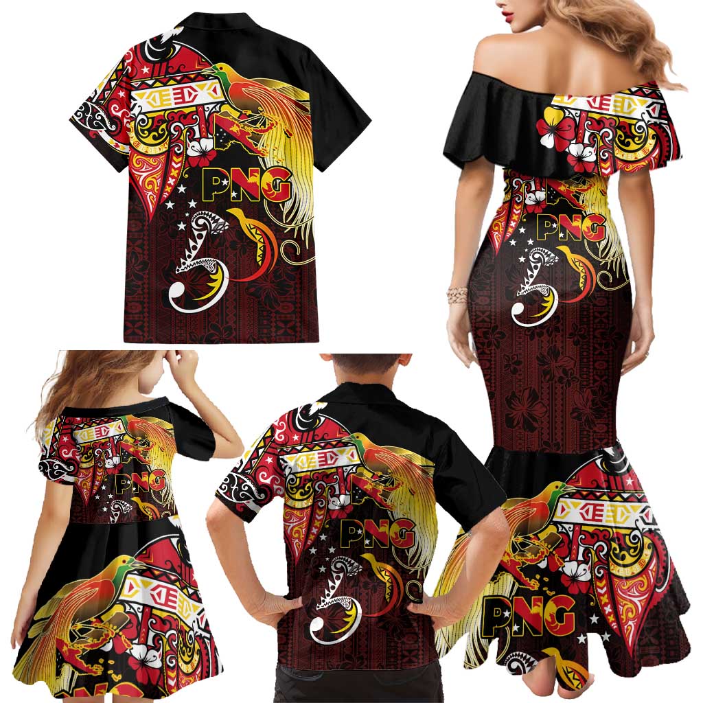 Papua New Guinea 2025 Family Matching Mermaid Dress and Hawaiian Shirt 50th Independence Day Anniversary