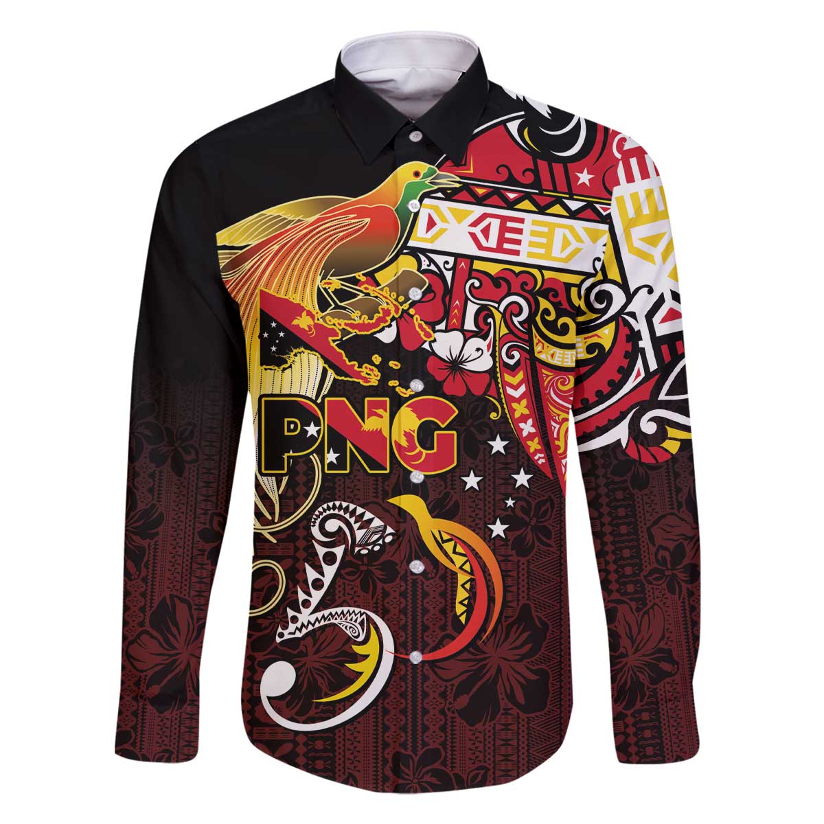 Papua New Guinea 2025 Family Matching Off The Shoulder Long Sleeve Dress and Hawaiian Shirt 50th Independence Day Anniversary