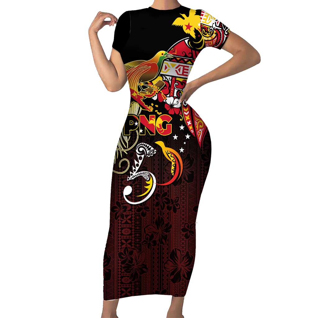 Papua New Guinea 2025 Family Matching Short Sleeve Bodycon Dress and Hawaiian Shirt 50th Independence Day Anniversary