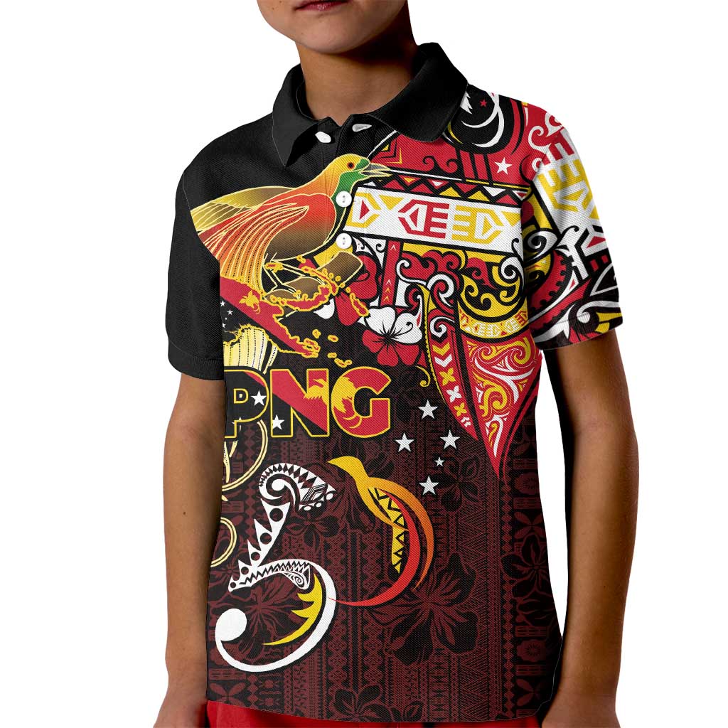 Papua New Guinea 2025 Kid Polo Shirt 50th Independence Day Anniversary