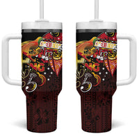 Papua New Guinea 2025 Tumbler With Handle 50th Independence Day Anniversary LT03 One Size: 40 oz Red - Polynesian Pride