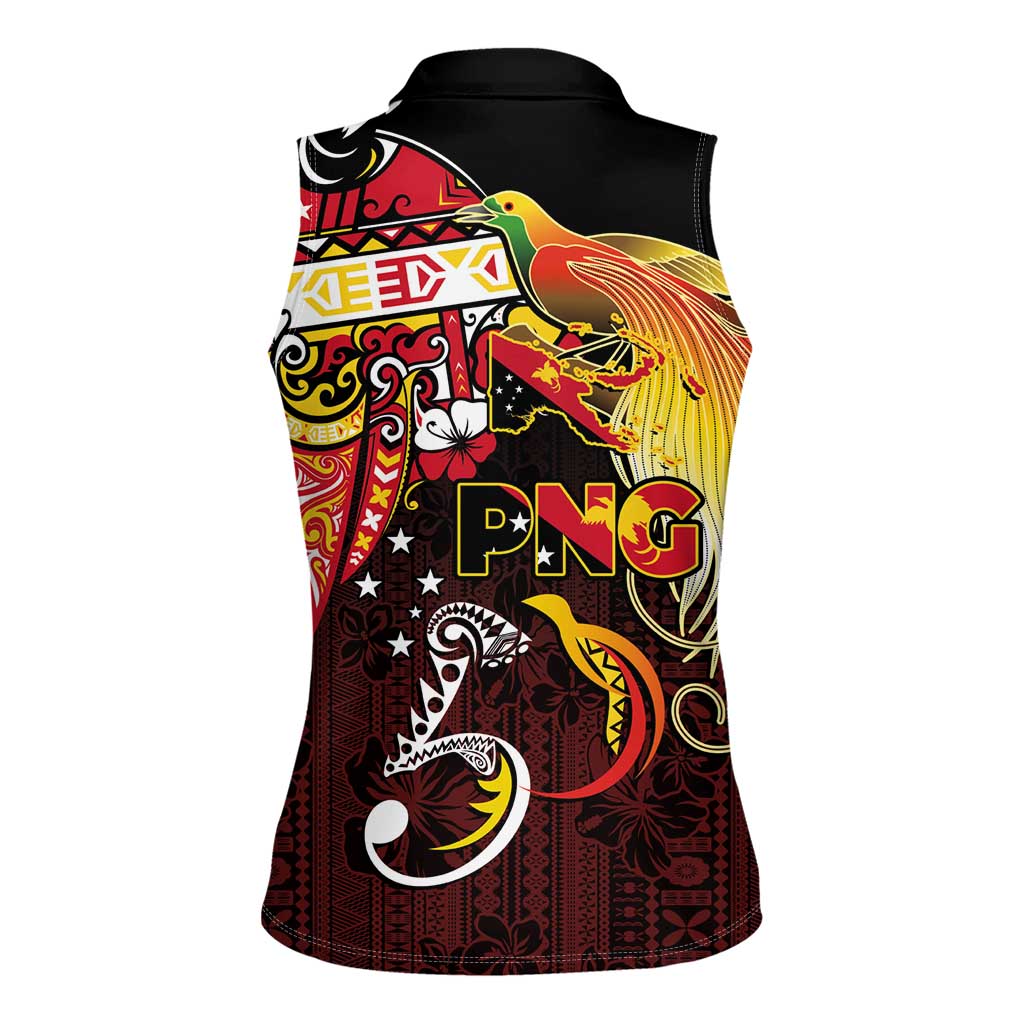 Papua New Guinea 2025 Women Sleeveless Polo Shirt 50th Independence Day Anniversary