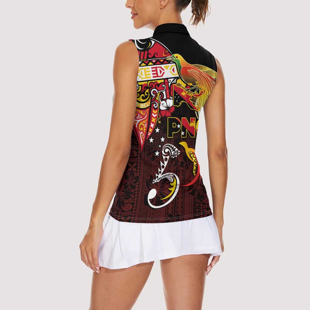 Papua New Guinea 2025 Women Sleeveless Polo Shirt 50th Independence Day Anniversary