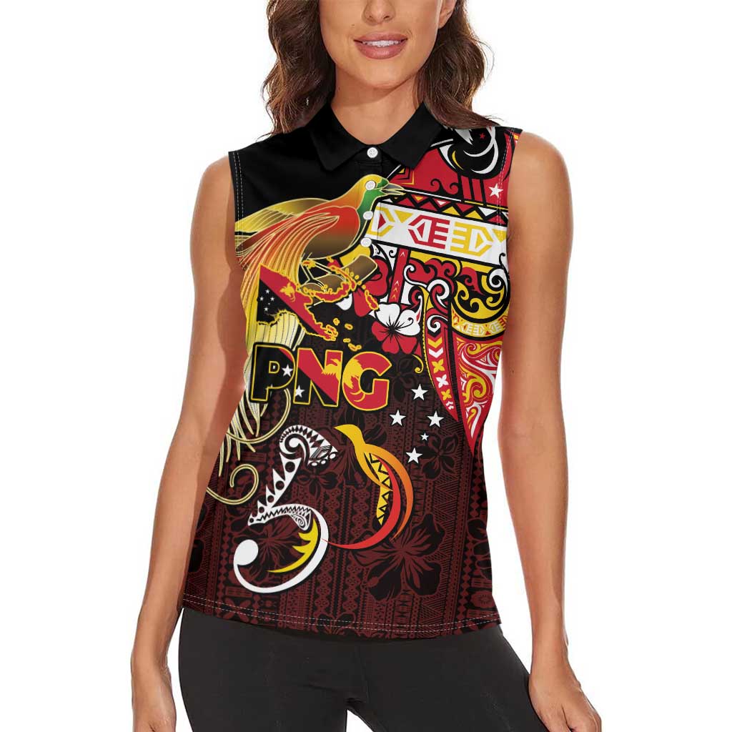 Papua New Guinea 2025 Women Sleeveless Polo Shirt 50th Independence Day Anniversary