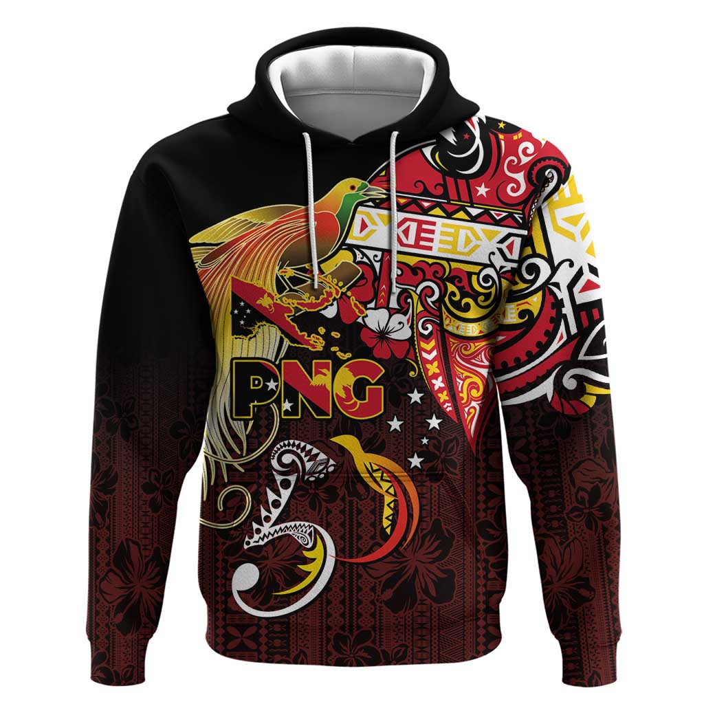 Papua New Guinea 2025 Zip Hoodie 50th Independence Day Anniversary LT03 Pullover Hoodie Red - Polynesian Pride