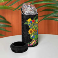 Hawaiian Tropical Plants and Chameleon 4 in 1 Can Cooler Tumbler Polynesian Art Colorful - Polynesian Pride