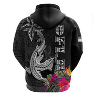 Polynesian Fiji Hoodie Shark and Hibiscus Tapa Pattern Version LT03 - Polynesian Pride
