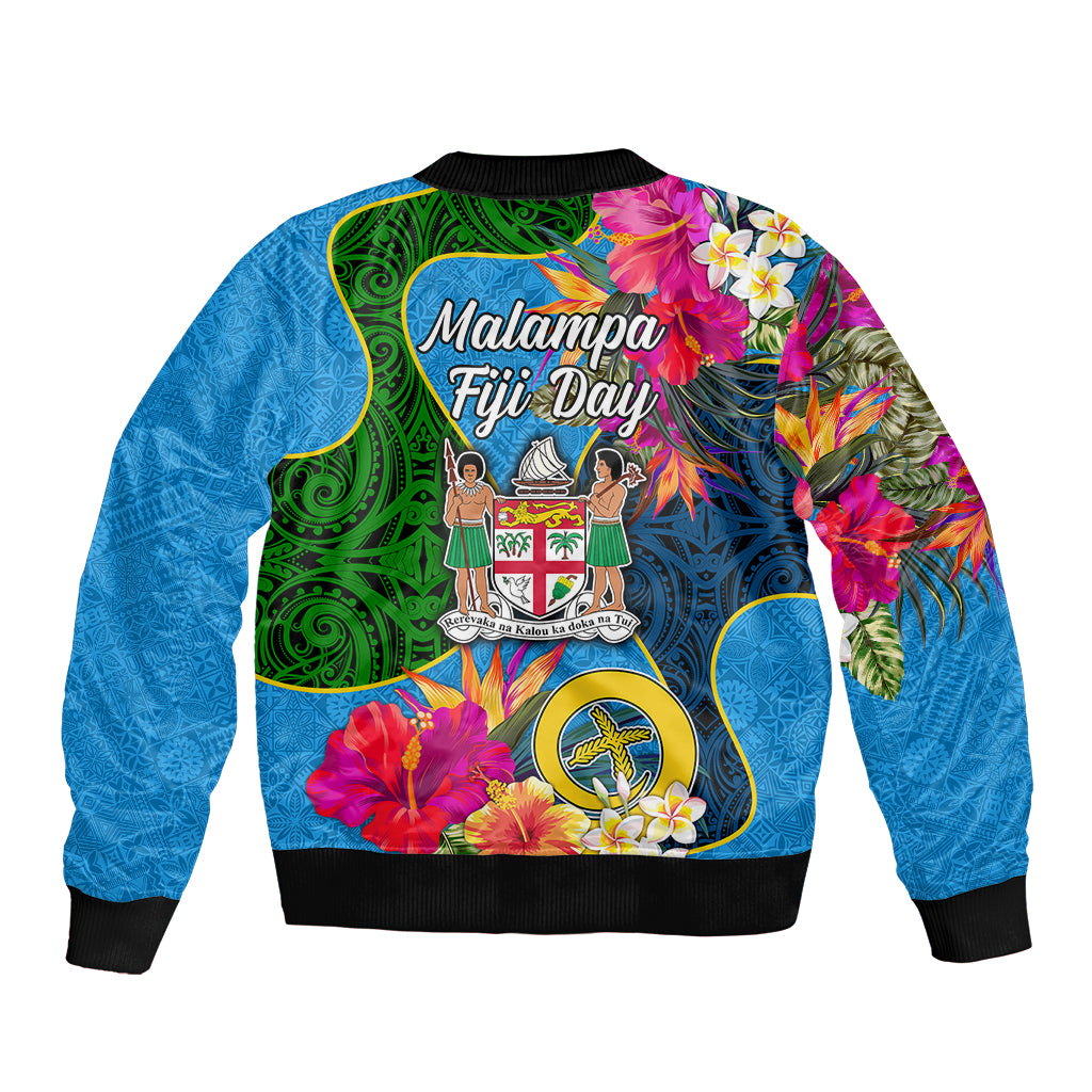 Malampa Fiji Day Bomber Jacket Tropical Plants Mix Polynesian and Tapa Pattern LT03 - Polynesian Pride
