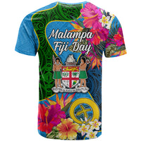 Malampa Fiji Day T Shirt Tropical Plants Mix Polynesian and Tapa Pattern LT03 - Polynesian Pride