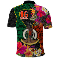 Penama Day Polo Shirt 16th September Polynesian Pattern with Pacific Flower LT03 - Polynesian Pride