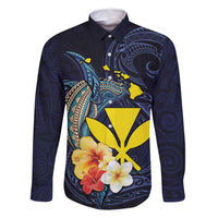 Hawaiian Whale and Kanaka Maoli Symbol Family Matching Mermaid Dress and Hawaiian Shirt Hibiscus with Hawaii Map and Polynesian Tattoo Deep Sea Color