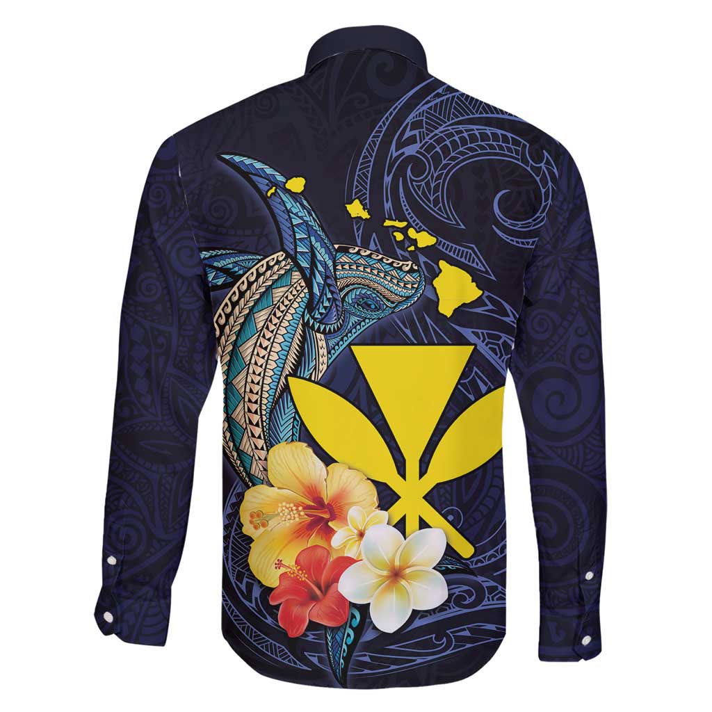 Hawaiian Whale and Kanaka Maoli Symbol Family Matching Short Sleeve Bodycon Dress and Hawaiian Shirt Hibiscus with Hawaii Map and Polynesian Tattoo Deep Sea Color