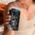 Hawaiian Whale and Volcanic Eruption 4 in 1 Can Cooler Tumbler Hibiscus and Kakau Pattern Grayscale Color