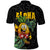 Hawaiian Halloween Polo Shirt Aloha Pinapple with Mysterious Hands and Polynesian Tribal Tattoo