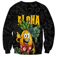 Hawaiian Halloween Sweatshirt Aloha Pinapple with Mysterious Hands and Polynesian Tribal Tattoo LT03 - Polynesian Pride