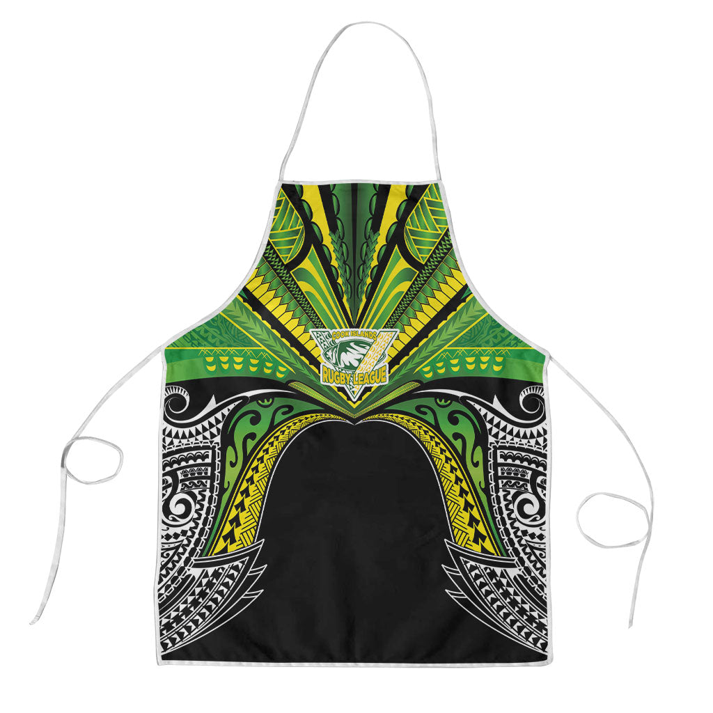 Cook Islands Rugby League Apron Polynesian and Tatau Tribal Art - Black Color