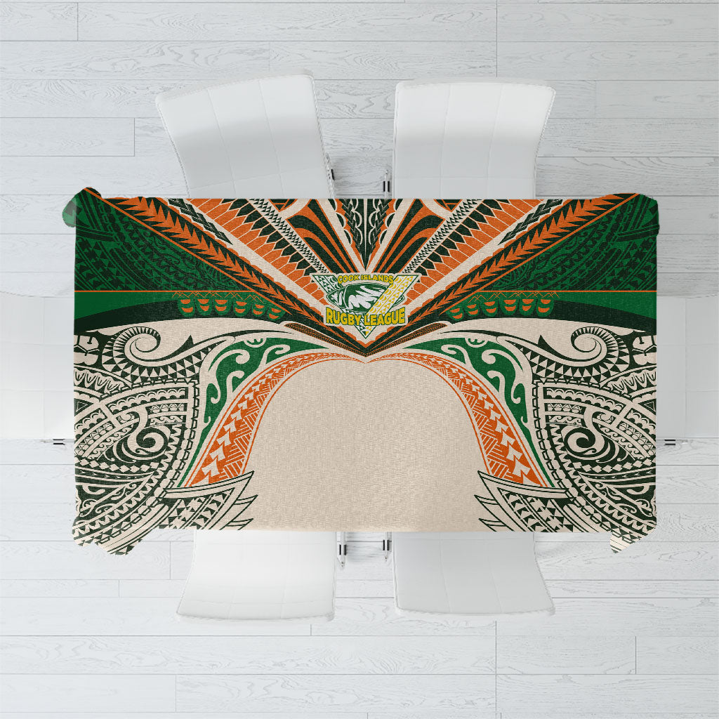 Cook Islands Rugby League Tablecloth Polynesian and Tatau Tribal Art - Retro Palette