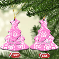 Hawaii Kauai Island Ceramic Ornament Hibiscus Pattern Seamless Tribal Simple Pink LT03 - Polynesian Pride