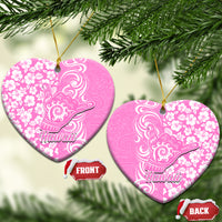 Hawaii Kauai Island Ceramic Ornament Hibiscus Pattern Seamless Tribal Simple Pink LT03 - Polynesian Pride